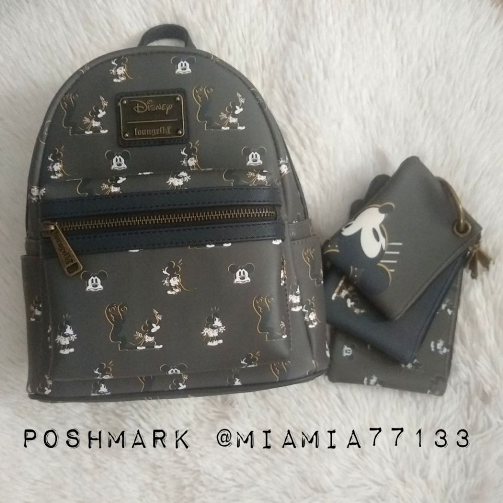 Loungefly Disney Mickey Mouse Spooked Mini Backpack and Coin Pouches